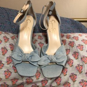 Nwot jessica Simpson baby blue lt denim like wedges